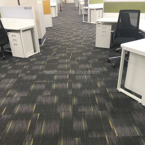 Alfombra de oficina Modular de nailon 100%, máquina de azulejos, pila de bucle con mechones, patrón de rayas abstractas, alfombra de suelo de espacio comercial para Hotel - Product Image 6