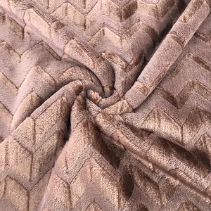 Polyester Zig Zag Sọc Jacquard Flannel Vải Lông Cừu