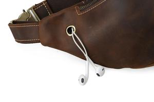 Sac à banane en <span class=keywords><strong>cuir</strong></span> véritable Crazy Horse pour <span class=keywords><strong>homme</strong></span>, Logo rétro personnalisé, en <span class=keywords><strong>cuir</strong></span> véritable, Crazy Horse, sac à porter à la taille - Product Image 3