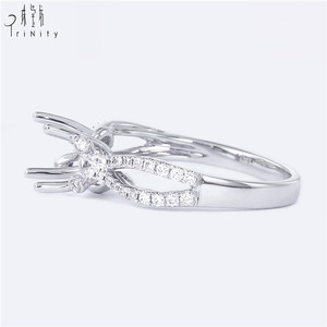 Anillo de Compromiso de Diseño Clásico Personalizado, Joyería Fina de Oro Blanco de 18K, Semi-Montura con Diamante Natural para Mujer, Anillo de Bodas para Fiesta - Product Image 3