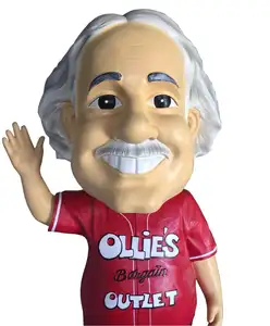 Resina feito à mão tamanho grande personalizado, cabeça bobble de tamanho de vida para loja de varejo, decoração interna, superfície, lembrança