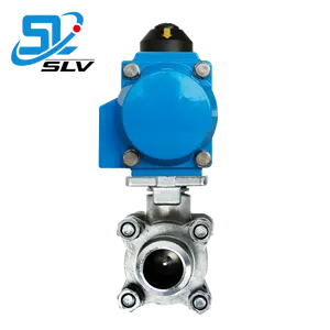 Wholesale Price Anti-corrosive Forged Steel SUS304 316 316L 1.4408 Pneumatic Drive Actuated Welded Ball Valve