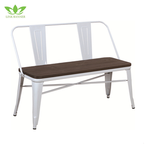 Industrial comedor <span class=keywords><strong>Banco</strong></span> 2 Persona madera Vintage Metal del asiento <span class=keywords><strong>respaldo</strong></span> - Product Image 2