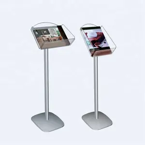 outdoor waterproof A4 freestanding magazine display tray clear acrylic newspaper holder stand