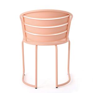 Juego de Mesa y Sillas de Jardín de Hierro con Acabado Naranja Coral Craquelado de 3 Piezas para Exteriores - Product Image 4
