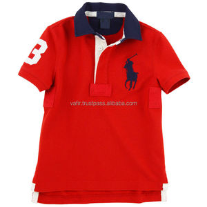 เสื้อยืดผู้ชายผ้าฝ้าย100% ถักสีแดงสำหรับเสื้อโปโลปักลาย - Product Image 2