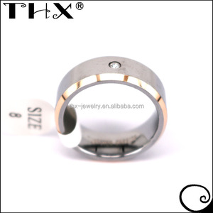 Bague en tungstène diamantée tendance, bague de fiançailles en missanite, bague à pierre <span class=keywords><strong>unique</strong></span> en or rose à bords biseautés, design confortable et plat - Product Image 4
