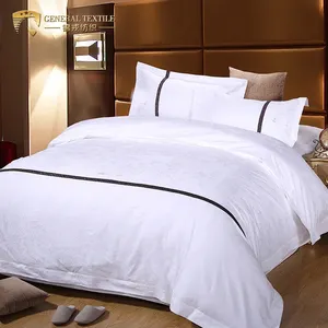 100% algodón de 5 estrellas hotel nuevo diseño barato al por mayor de doble hoja de cama conjuntos