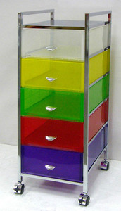 Gabinete de Cajones Metálico de Tres Niveles Móvil y Colorido para Uso Comercial, Diseño Contemporáneo para Dormitorio, Cocina y Oficina en Casa - Product Image 6