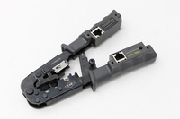 Herramienta 2 en 1 para crimpar y cortar cables de red LAN RJ45 con herramienta de prueba de acero al carbono para cables Cat6 UTP/STP