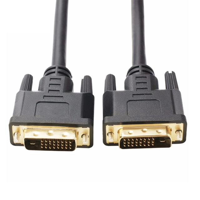 Gold Plated High Resolution Dvi Cable Black Color DVI 24+1 24+5 Cable Male to Male Customize Size 1meter 2meter 5meter
