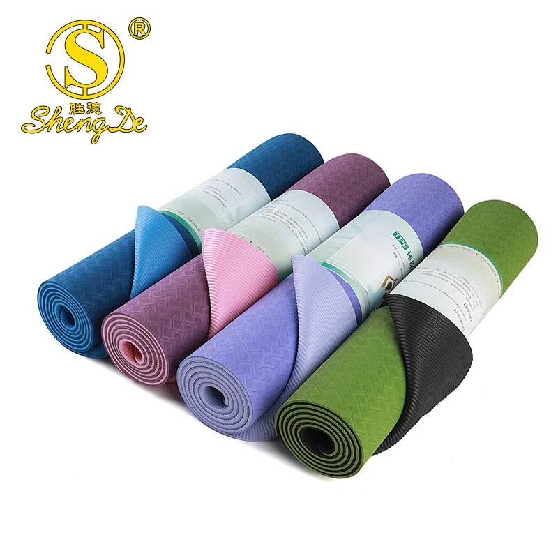 Vente en gros de matériaux écologiques 183x61x0.6cm, tapis de Yoga personnalisé imprimé antidérapant Tpe pour l'entraînement