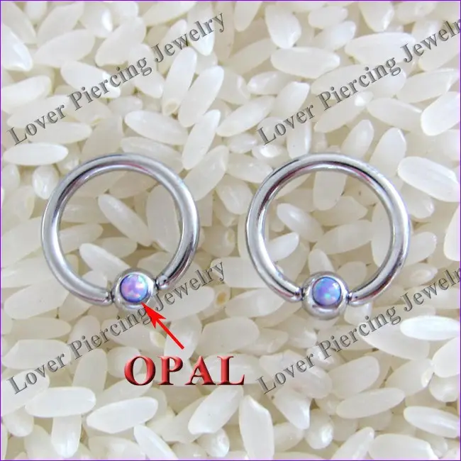 [SS-C301] Beste Verkäufe mit Opal Ball Design Hoch polnischer Edelstahl Captive Bead Ring