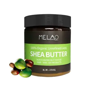 Melao Hot Sale Skincare Manufacturers Pure Organic Body Lotion Hair Cream Shea Butter Raw Cream In Bulk