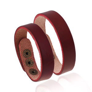 Pulsera de cuero para parejas más vendida, pulsera personalizada de cuero genuino, pulsera de cuero liso para él y para ella - Product Image 1