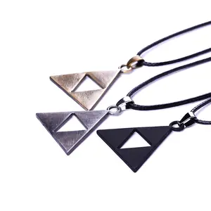 Kalung Liontin Perak Triforce untuk Pria & Wanita, Baru Kualitas Tinggi Kalung Liontin Perak Triforce