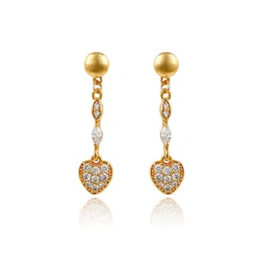 27383-wholesale edelsteen sieraden 24 k saudi gouden sieraden opknoping oorbellen