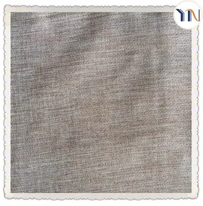 100% polyester plain linen look fabric, linen look blackout fabric for plain curtain Hangzhou linen look fabric manufacturer