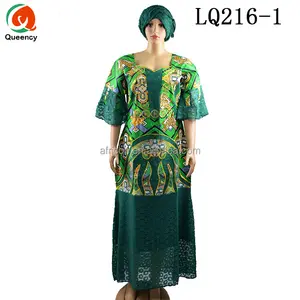 Váy Kaftan Batik Thêu Sáp Dài Tay Châu Phi Cỡ Lớn LQ216