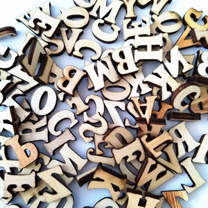 Laser Cut Natural Alphabet <strong>Wood</strong> Crafts Simple Europe Eco-friendly Wall Hanging Decoration 2 Bags Little Size <strong>Wood</strong> <strong>Letters</strong> Sale - Product Image 5