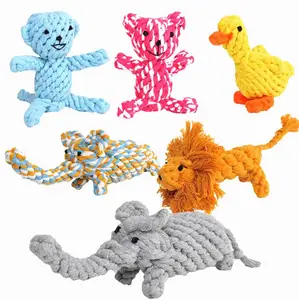 Mainan Hewan Lucu, Mainan Tali Anjing Katun Beruang untuk Hewan Peliharaan Model Hewan Lucu
