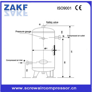 Bình Chứa Khí Áp Suất Cao 2000L 8KG, Bình Tiếp Nhận Khí Nén Dạng Đứng - Product Image 3