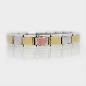 9 millimetri dimensione classica smalto di colore rosa di Colore Dolce 16 Fascino Italiano Braccialetto Personalizzato Fit Zoppini - Product Image 2