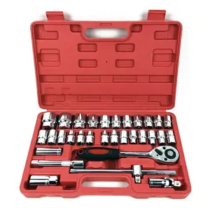 Auto Mechanic Tools 32Pcs socket and ratchet Box Spanner Set wrench set for car repair