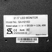 Écran d'ordinateur de bureau LED 21,5 pouces avec interface DVI, entrée 12V, résolution 1920x1080, panneau TFT