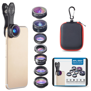 <span class=keywords><strong>APEXEL</strong></span> — Kit d'accessoires pour téléphones portables, 7 en 1, objectif large, Macro, objectif de caméra, pour iPhone - Product Image 1