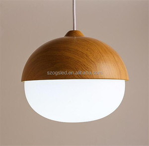 Moda Simple Arte De Madera Restaurante Cristal Colgante Barra de La Lámpara Colgante Luz Milk Tea Shop Cafe Luz Redonda - Product Image 2
