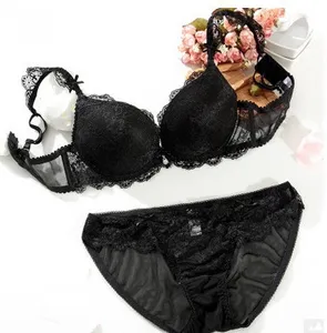 Mềm Mại Ren Tua Thêu Hoa Đẩy Lên Áo Ngực Và Quần Lót Set Ladies Underwear Set