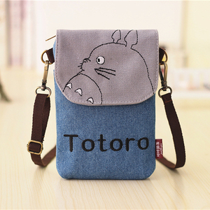 Fashion Simple Lightweight Cute Lady Multi Pattern Cartoon Horizontal Tote Sling Mobile Phone Small Denim Cotton Cloth <strong>Bag</strong> - Product Image 6