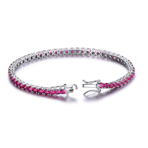 Moda <span class=keywords><strong>gioielli</strong></span> alti matrimonio regali di san valentino per le donne <span class=keywords><strong>gioielli</strong></span> in argento Sterling 925 bracciale Tennis <span class=keywords><strong>rubino</strong></span> - Product Image 1
