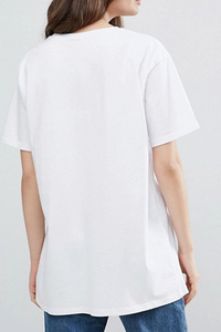 Maglietta bianca oversize Top <span class=keywords><strong>Fashion</strong></span> Girl <span class=keywords><strong>T</strong></span>-<span class=keywords><strong>Shirt</strong></span> da donna - Product Image 2