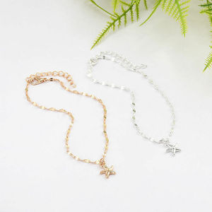 Or <span class=keywords><strong>argent</strong></span> plaqué réglable étoile de mer bracelet de <span class=keywords><strong>cheville</strong></span> chaîne - Product Image 2