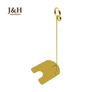 Precio papel señal tarjeta pantalla Clip varilla altura 20cm oro Acero inoxidable POP pantalla signo titular Clip para pan <span class=keywords><strong>tienda</strong></span> - Product Image 3