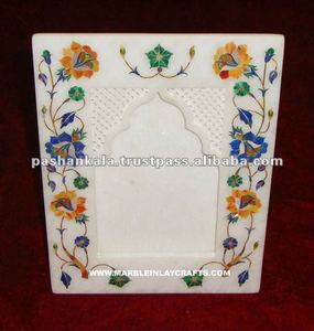 Cadre photo fait main en marbre incrusté - Product Image 1