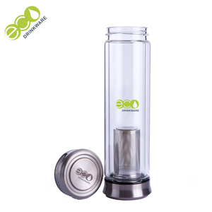 Promotionnel bpa livraison en cuir couvercle en forme d'oeuf double <span class=keywords><strong>mur</strong></span> en gros bouteilles en verre avec filtre à thé - Product Image 3