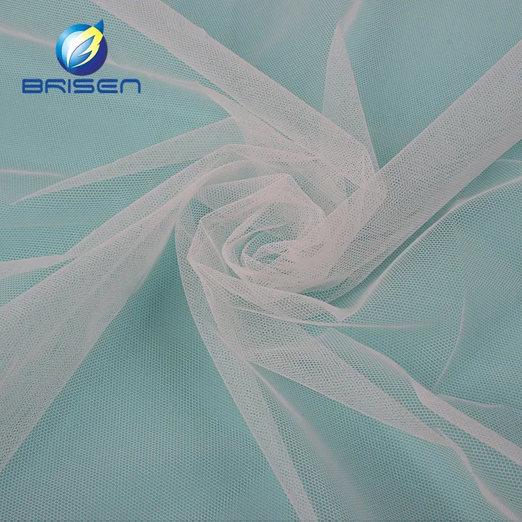 Supplier breathable Polyester Bridal embroidery White Tulle Fabrics for wedding