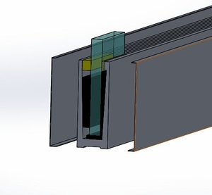 Barandilla de escalera de diseño moderno, Base de aluminio, zapato, barandilla de vidrio sin marco - Product Image 1