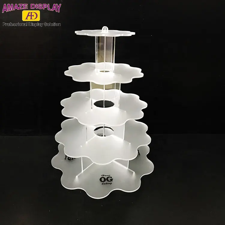 Manufacturer's Offer Beautiful Frosted Acrylic Cupcake Stand for Wedding Party Stylish Cake Display Decoration Display Racks