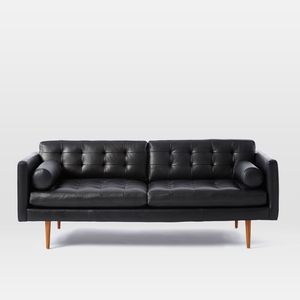 미국 클래식 패브릭 라운지 나무 Chesterfield 소파 우아한 가죽 소파 쿠션 - Product Image 3