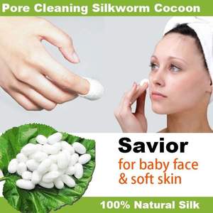 Pabrik Label pribadi sutra putih potong jenis Cocoon sutra mentah kepompong Silkworm Cocoon untuk perawatan kulit - Product Image 4