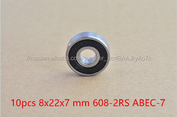 10 шт 608-2RS 608RS 608 2RS ABEC-7 8 мм х 22 мм х 7 мм черный двойной резиновое уплотнительное покрытие deep groove ball bearing