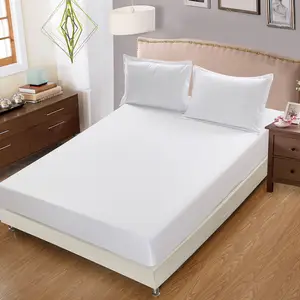 Wholesale Cheap Microfiber Plain White Hotel Twin Bed Spread Fitted Sheet