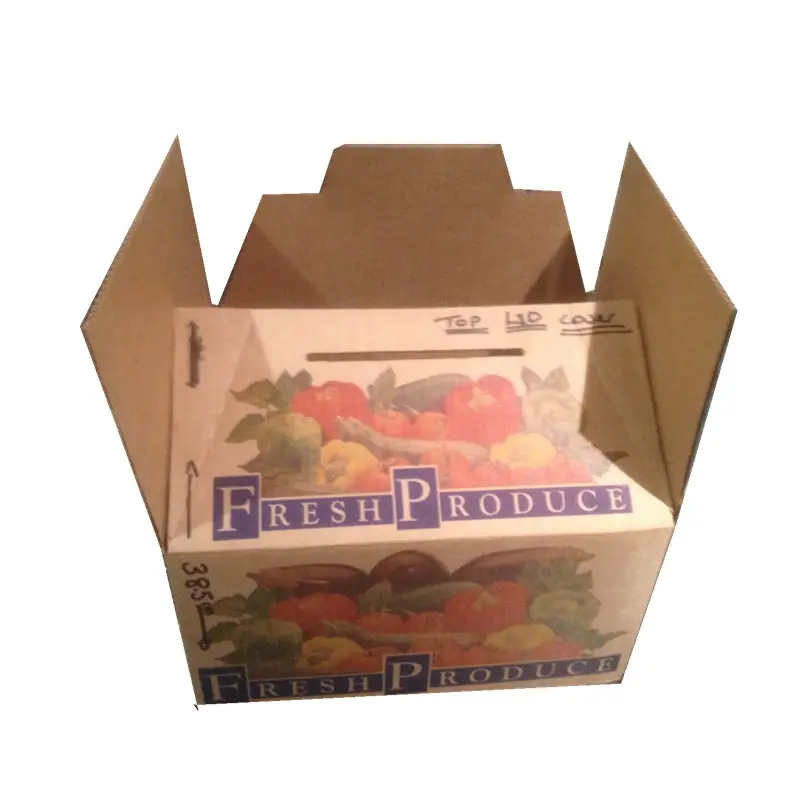 Китай, оптовая продажа, коричневая дуплексная гофрированная картонная коробка для свежих фруктов