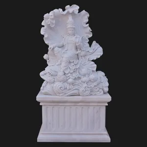 Antiguo al por mayor Kuan Yin mármol grandes estatuas de Buda para la venta
