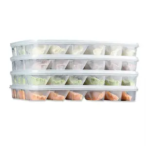 Food Grade Plastic Knoedel Doos Met Enkele Laag 18 Rooster Dumplings Sushi Brood Opslag Goede Afdichting Geschikt Voor Magnetrons