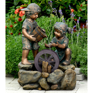 Bronze life größe jungen und mädchen brunnen für verkauf - Product Image 1